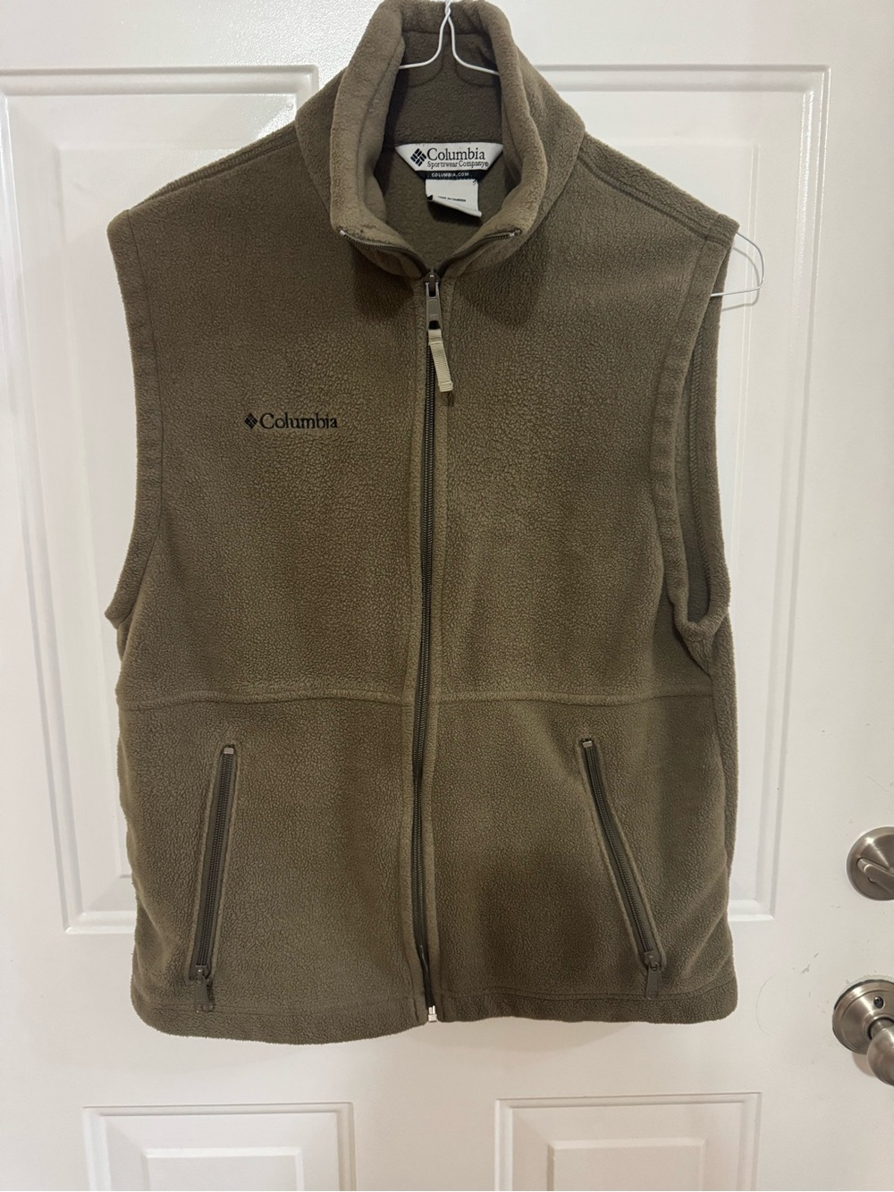 Columbia Taupe Fleece Jacket with High Collar - Picture 2 of 6